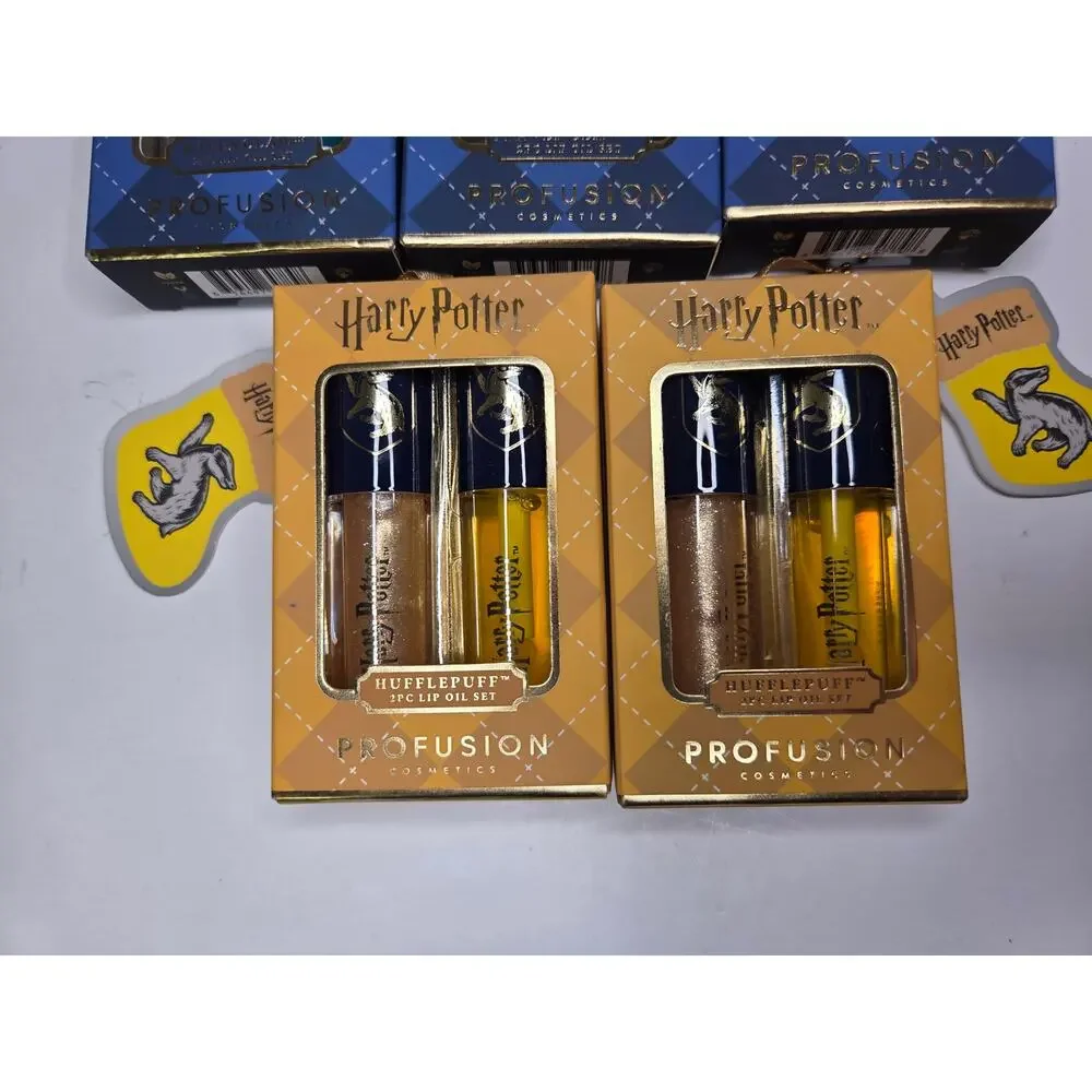 New Harry Potter Profusion Cosmetics Lip Oil Set Bundle - Ravenclaw & Hufflepuff